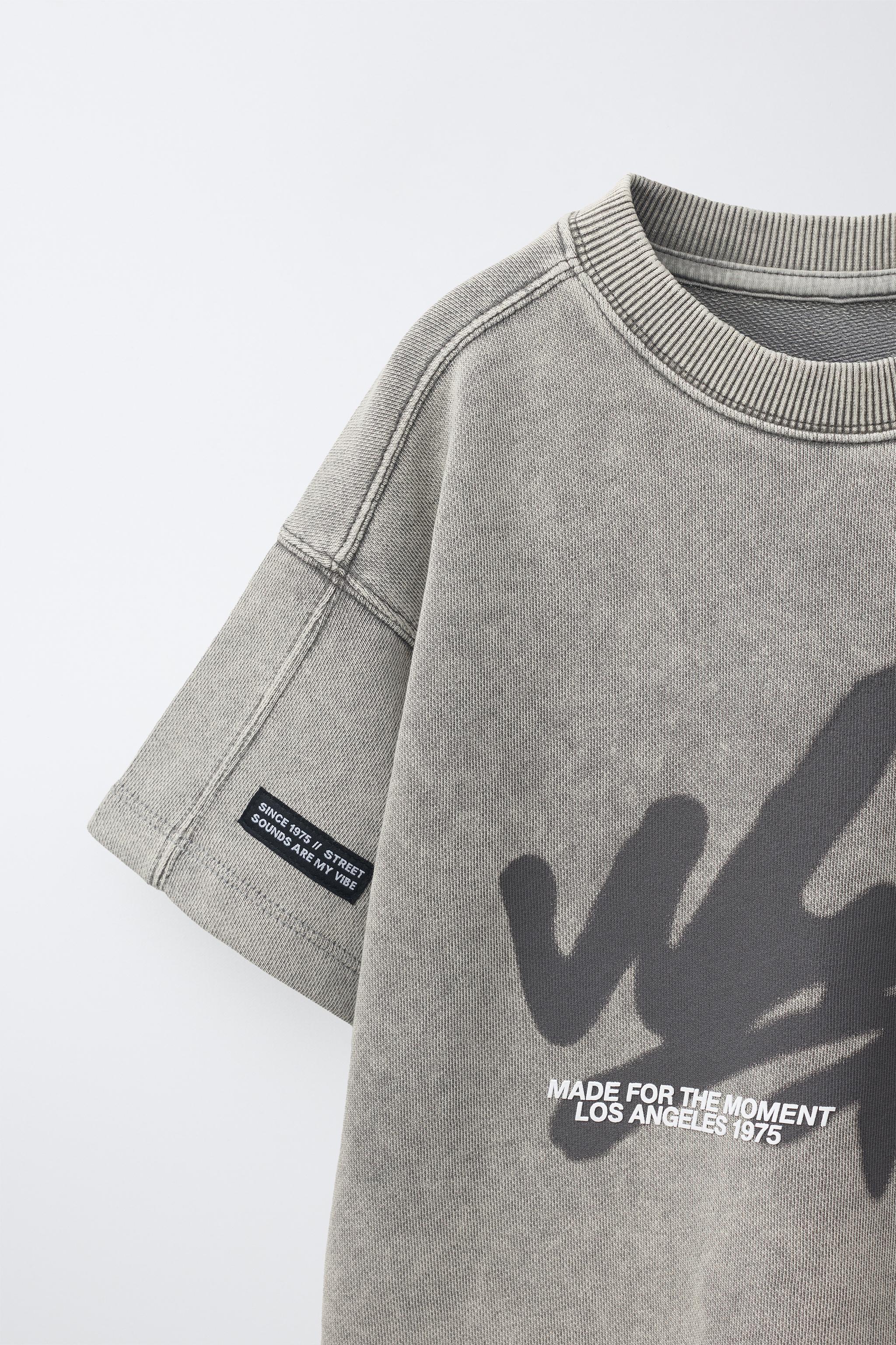 Детские футболки Zara GRAFFITI WASHED EFFECT T-SHIRT — фото 3