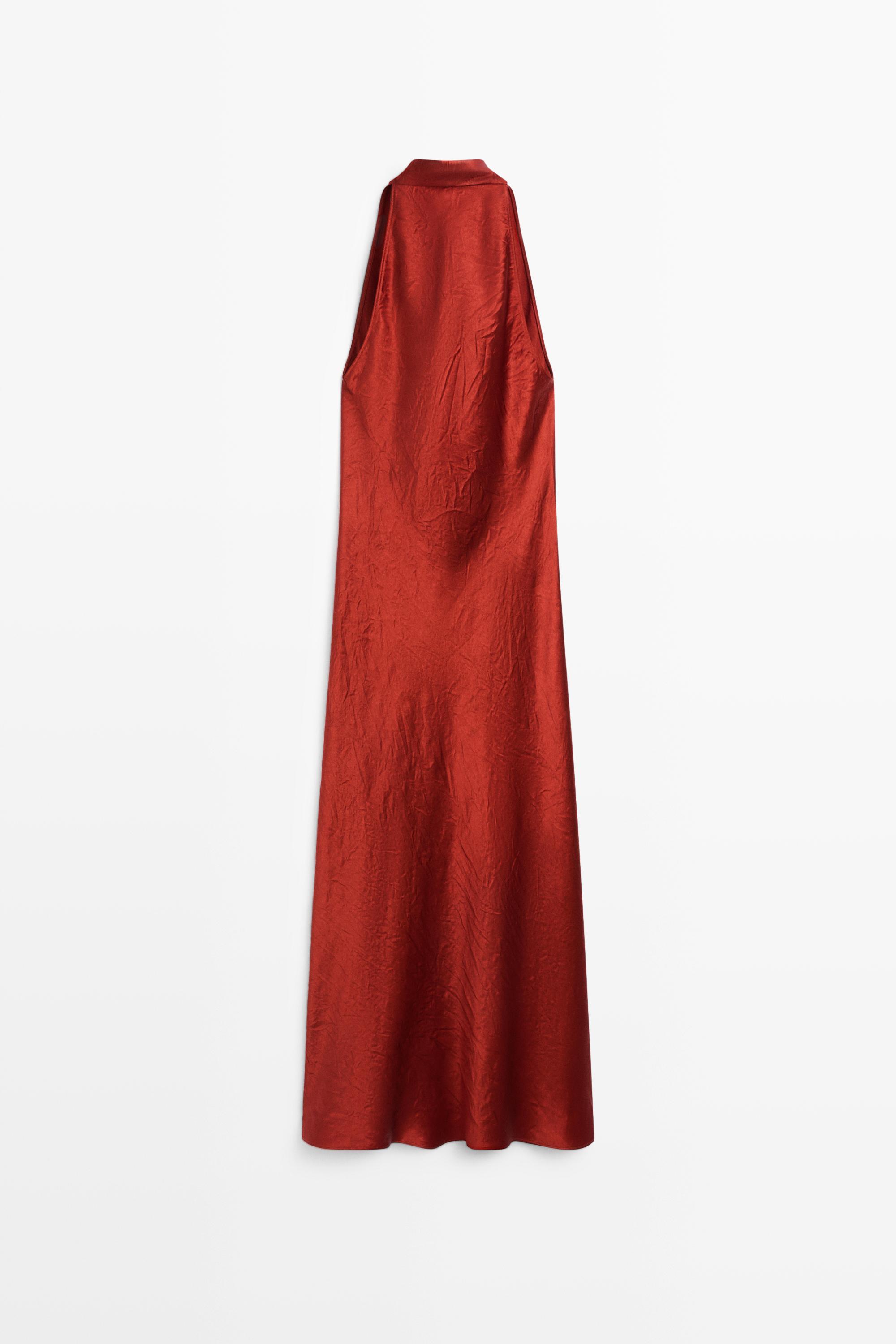 Draped neckline maxi dress