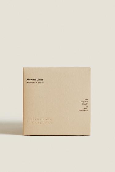 (620 G) ABSOLUTE LINEN SCENTED CANDLE - Mustard by Zara - Image 4