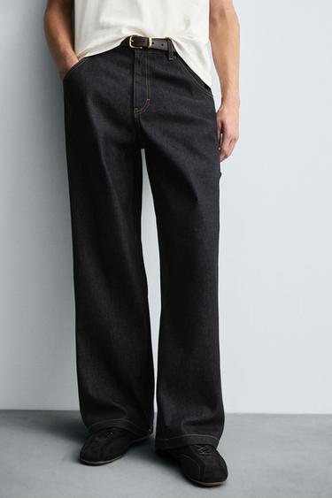 BAGGY FIT CARPENTER JEANS - Blue by Zara - Image 4