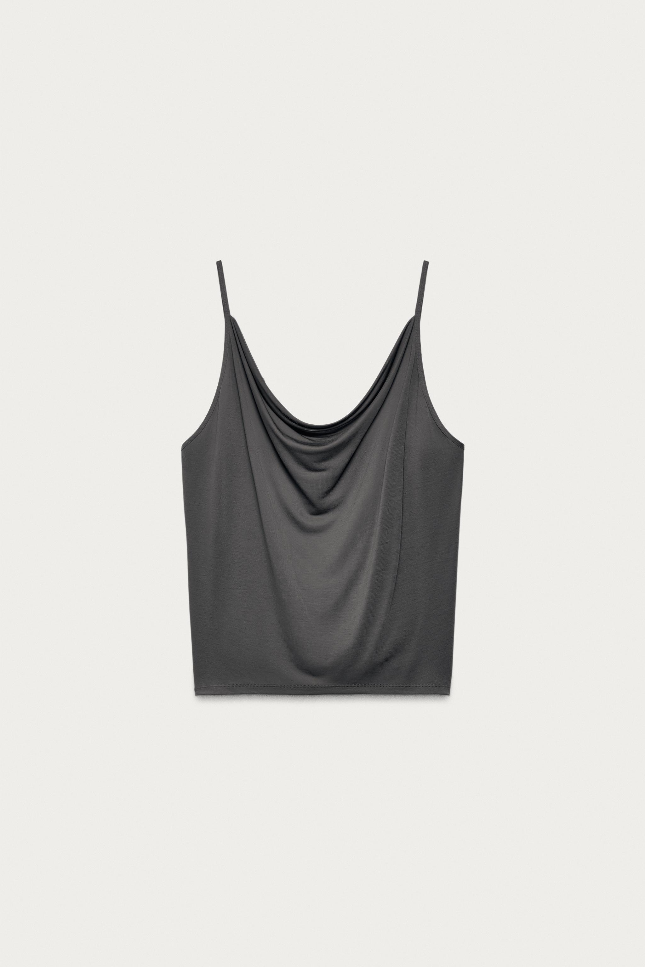 DRAPED TOP MARISA BERENSON X ZARA — Dark anthracite