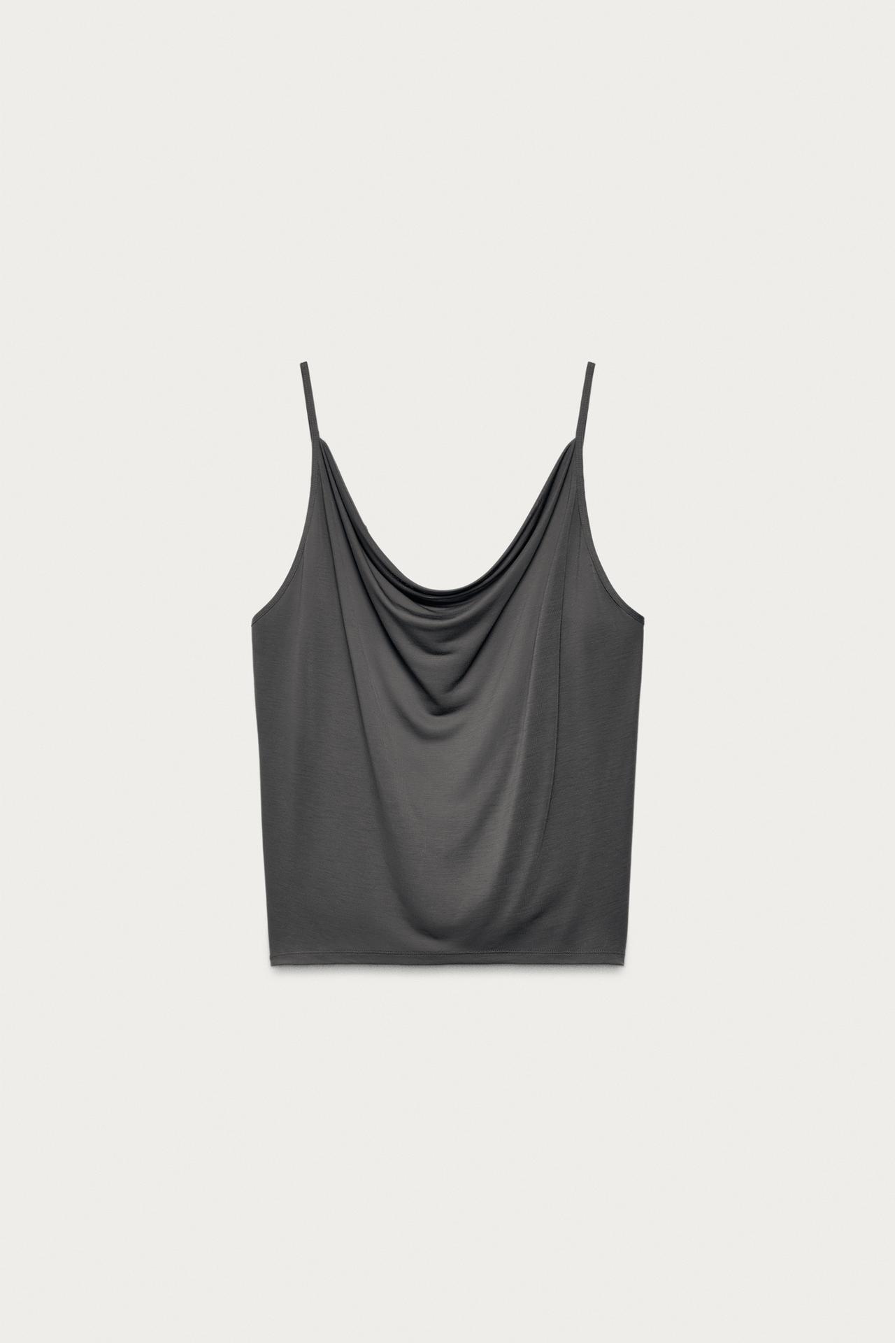 DRAPED TOP MARISA BERENSON X ZARA — Dark anthracite