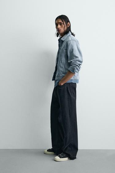 WASHED TEXTURED JACKET - Sky blue by Zara - Image 3