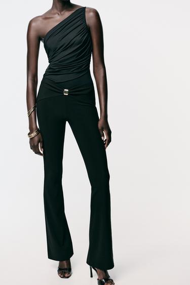 LEGGINGS WITH METAL APPLIQUÉ - Black by Zara - Image 1