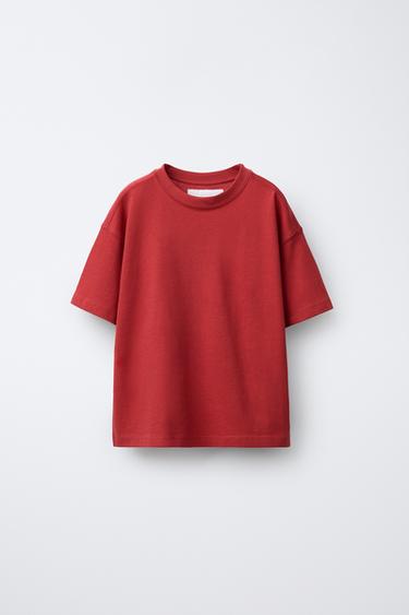 CAMISETA LISA MEDIUM WEIGHT - Rojo oscuro de Zara