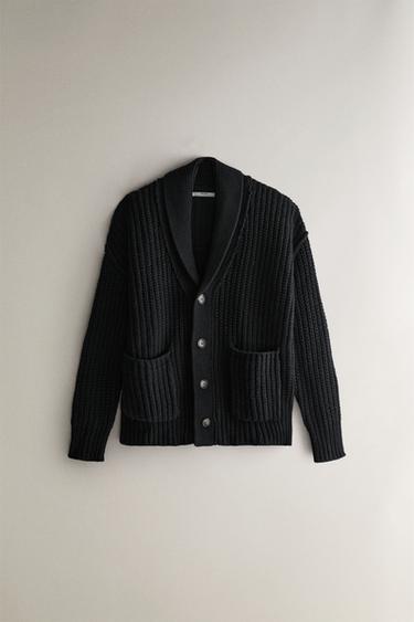 VESTE EN MAILLE - Gris foncé de Zara - Image 0