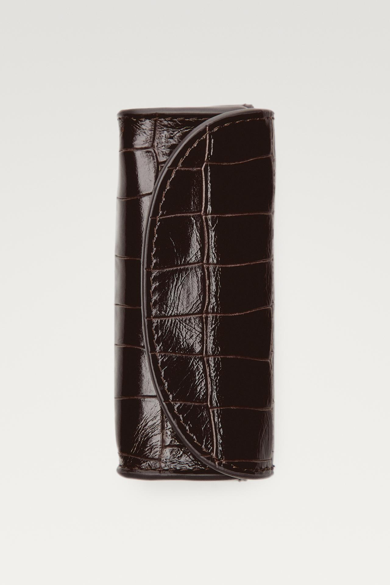 Nappa leather ring case with coco finish — Chocolate