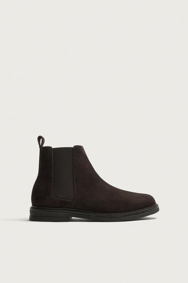 CHELSEA-STIEFEL AUS LEDER - Braun von Zara