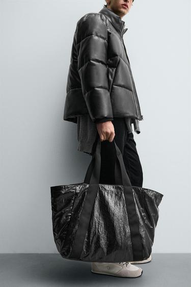 SAC SHOPPER EFFET BRILLANT - Noir de Zara - Image 1