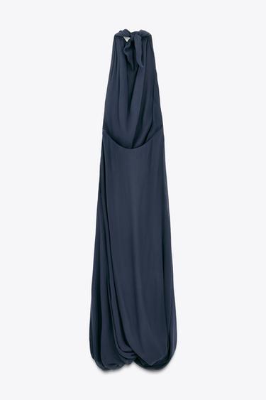 VESTIDO LARGO HALTER BAJO VOLUMEN LIMITED EDITION - Marino de Zara