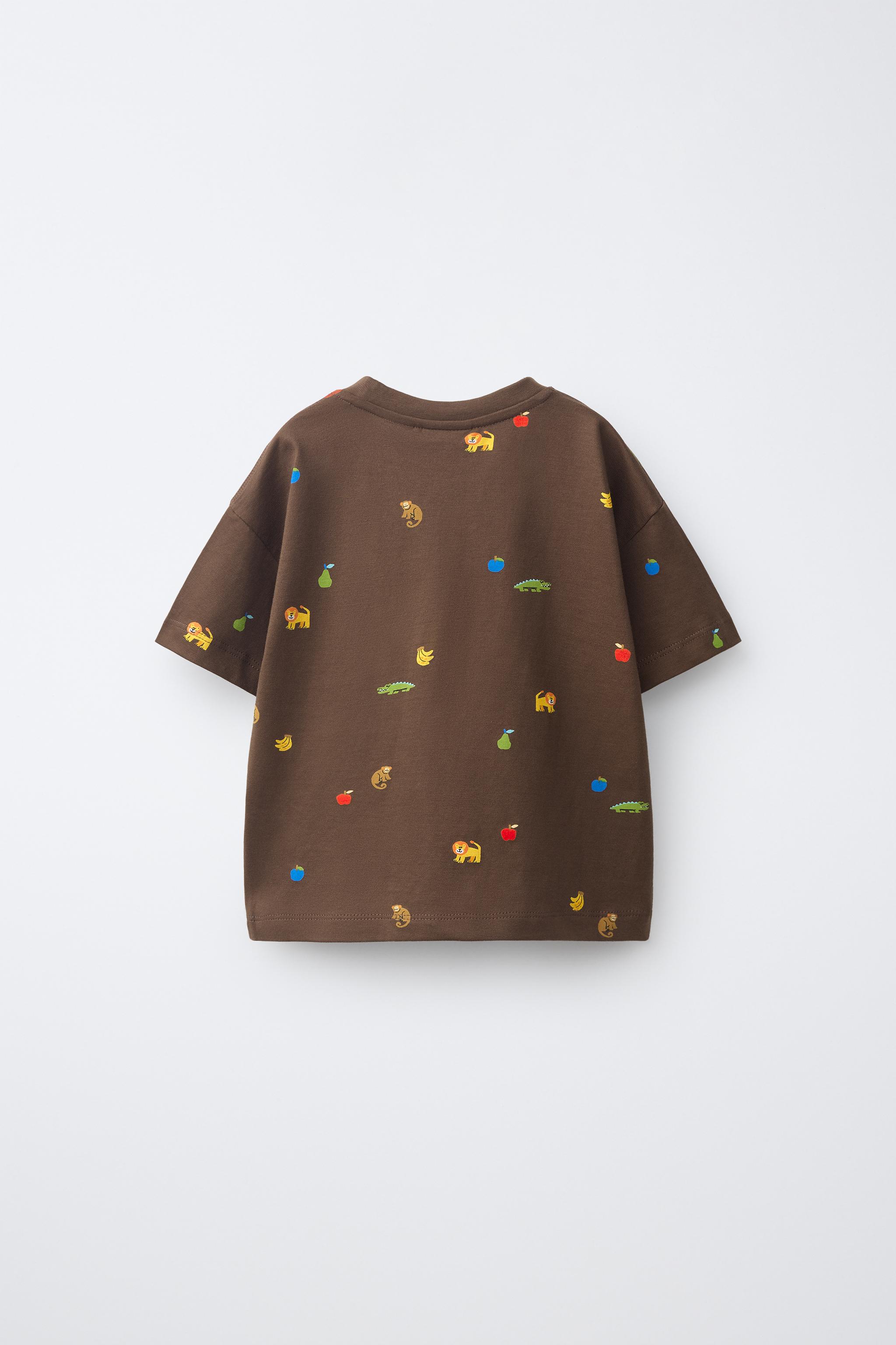 PRINTED T-SHIRT — Chocolate