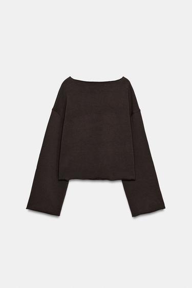 SWEAT COL BATEAU - Marron de Zara - Image 4