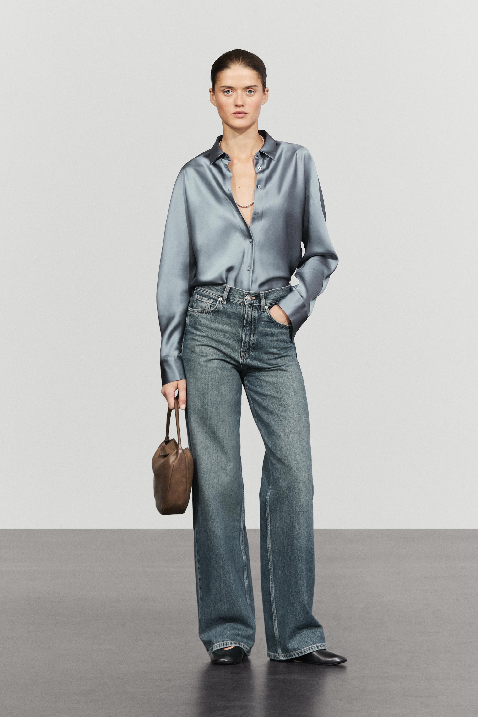 Flowing satin shirt