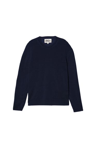 RELAXED FIT 100% LINEN JUMPER - Navy blue by Zara