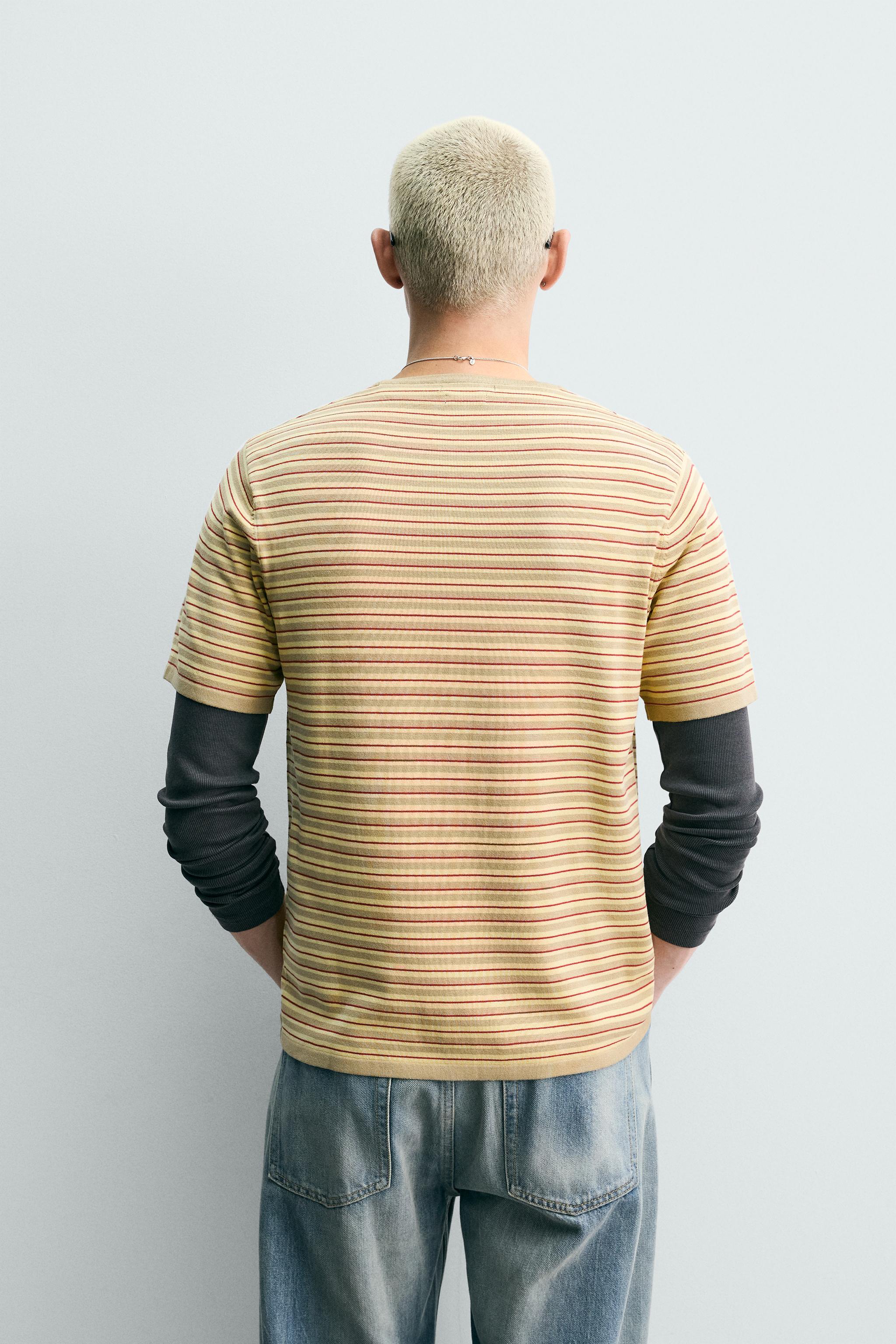 T-SHIRT JACQUARD À RAYURES