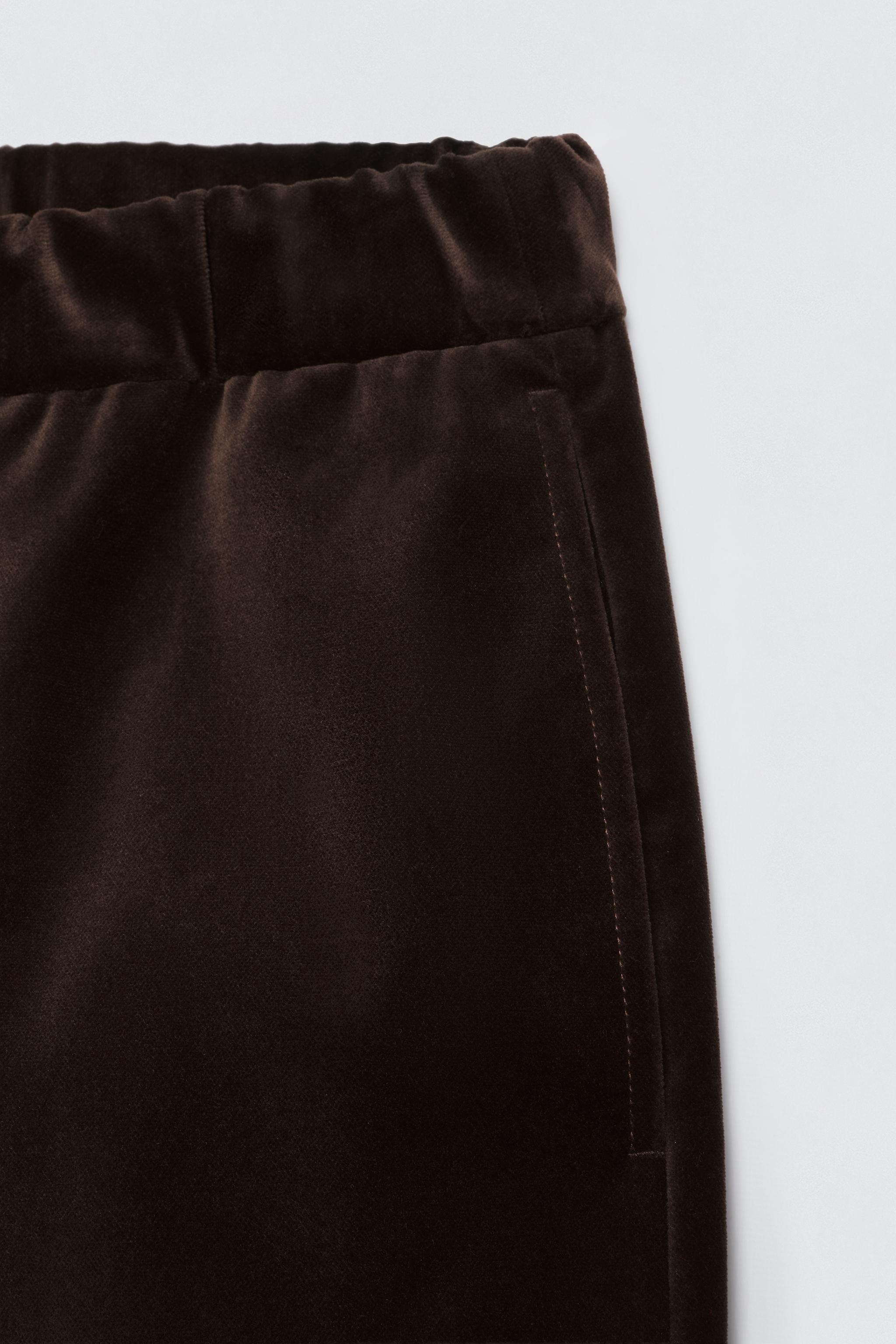RELAXED FIT VELVET TROUSERS SOSHIOTSUKI X ZARA - Brown | ZARA Spain