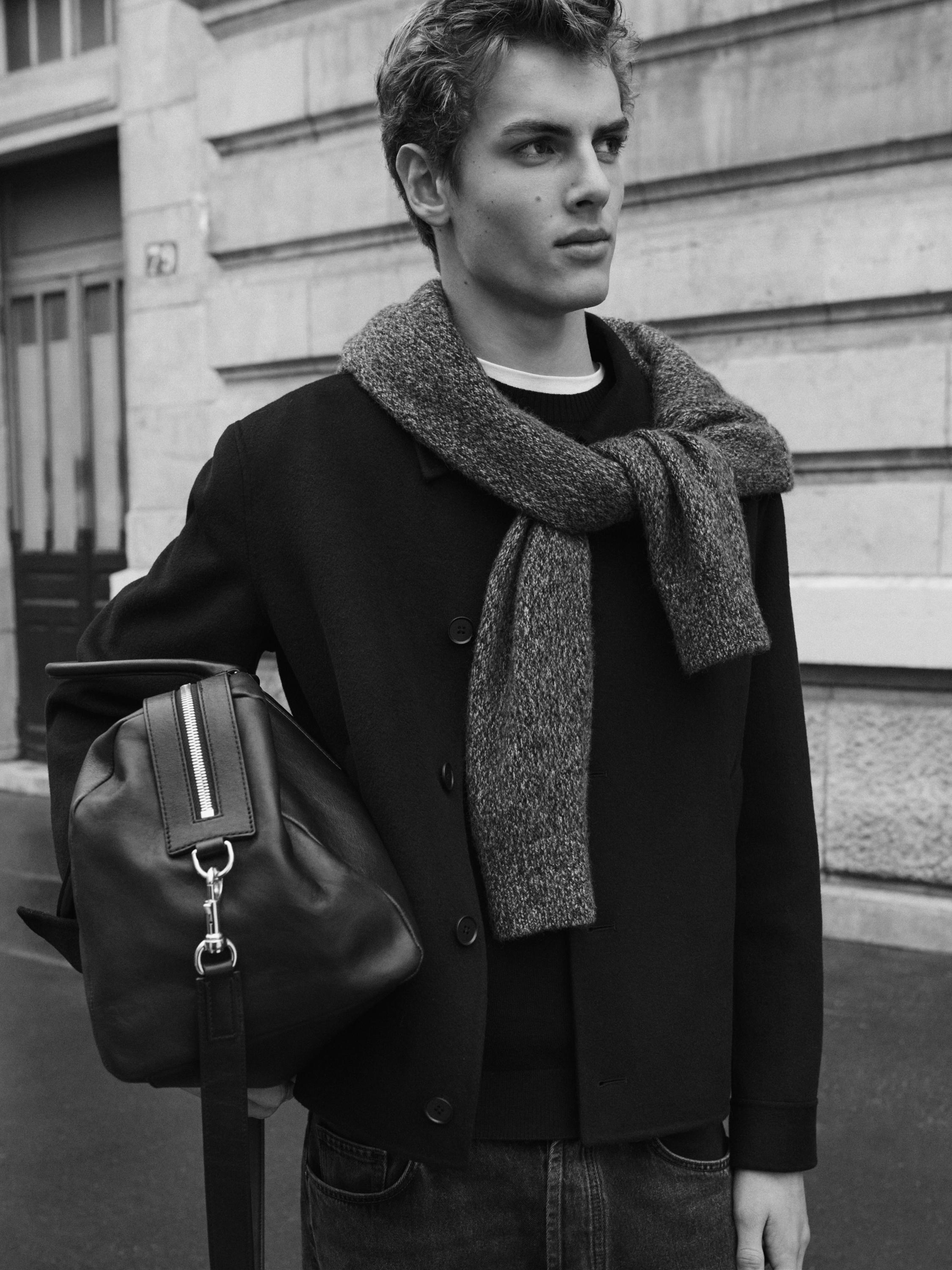 Short wool blend overshirt