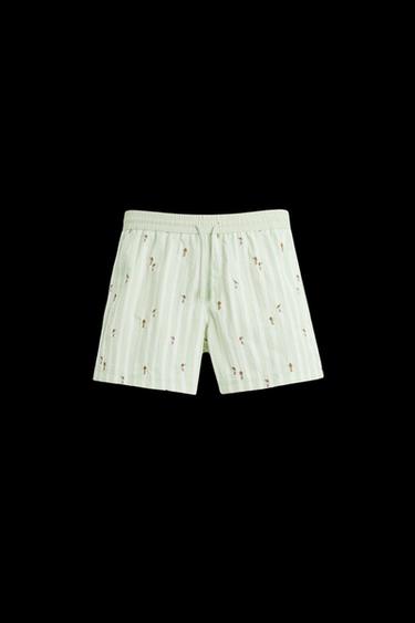 EMBROIDERED MID-LENGTH SWIMMING TRUNKS - Pastel green by Zara - Image 0