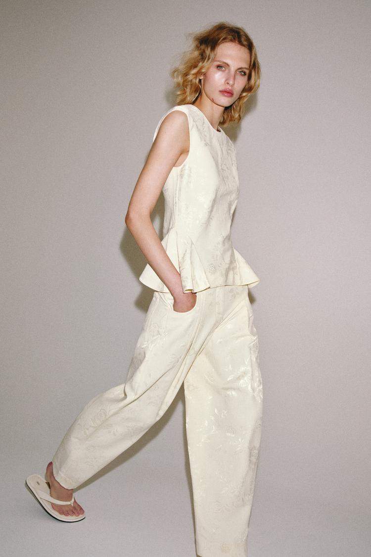 Pantalon barrel jacquard zw collection