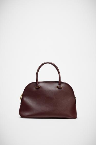 CITY BAG WITH DOUBLE HANDLE - Burgundy Red by Zara