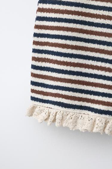 SHORT EN MAILLE À RAYURES - Brown Stripes de Zara - Image 3