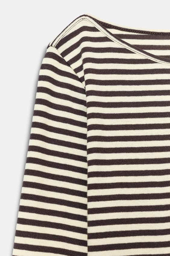 BOAT NECK T-SHIRT - striped by Zara - Image 8
