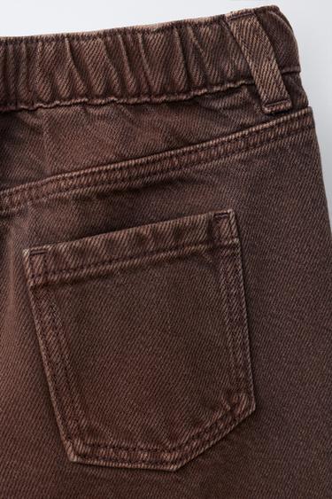 CROSS-WAIST WIDE-LEG JEANS - Brown by Zara - Image 3