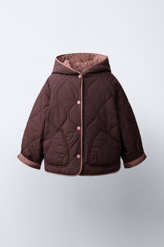 WATER-REPELLENT PADDED JACKET - Aubergine de Zara - Imagen 0