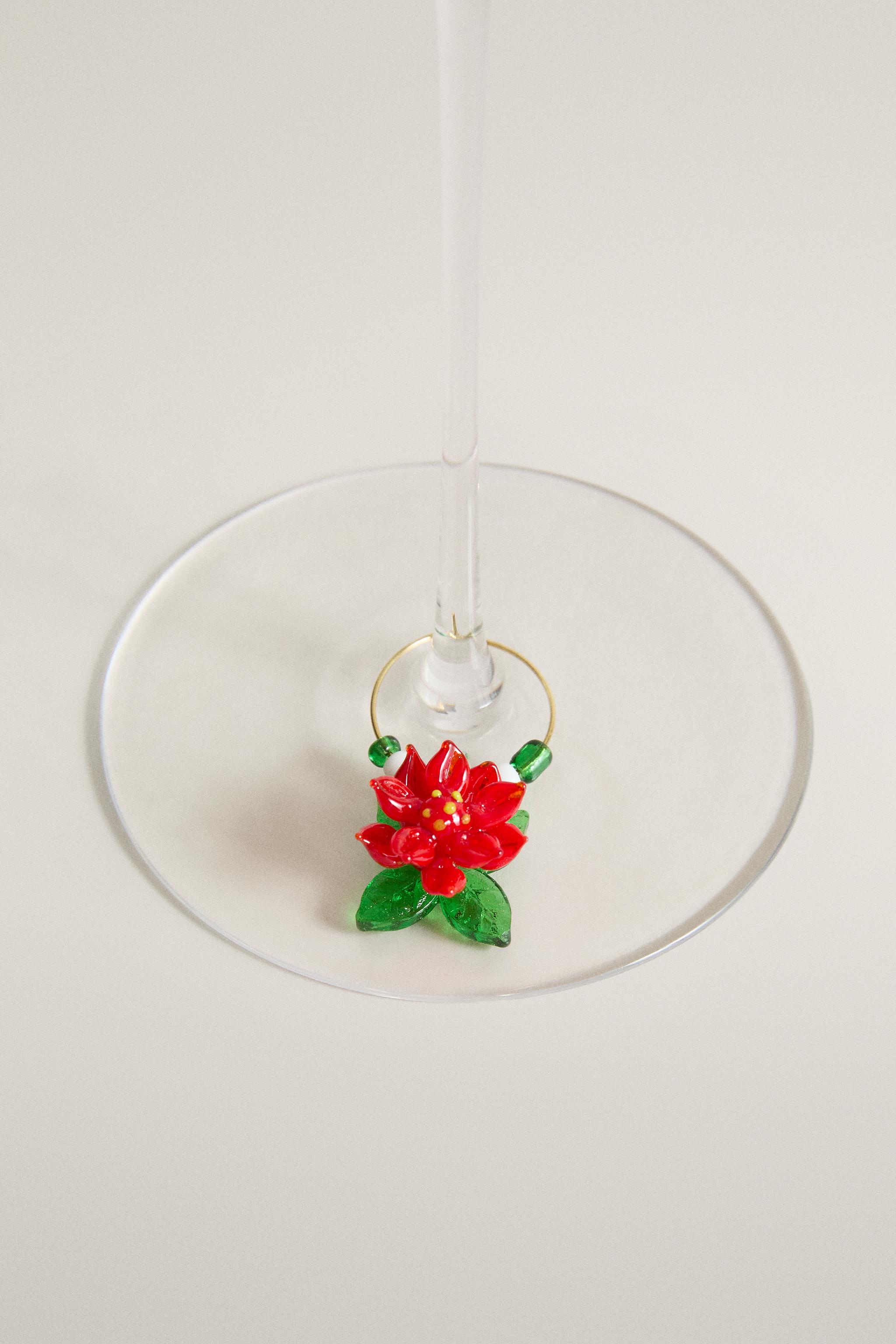 CHRISTMAS GLASS CHARMS (SET OF 6)
