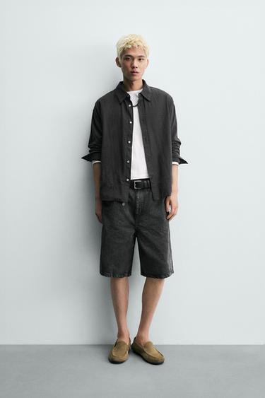 BAGGY FIT BERMUDA SHORTS - Charcoal by Zara