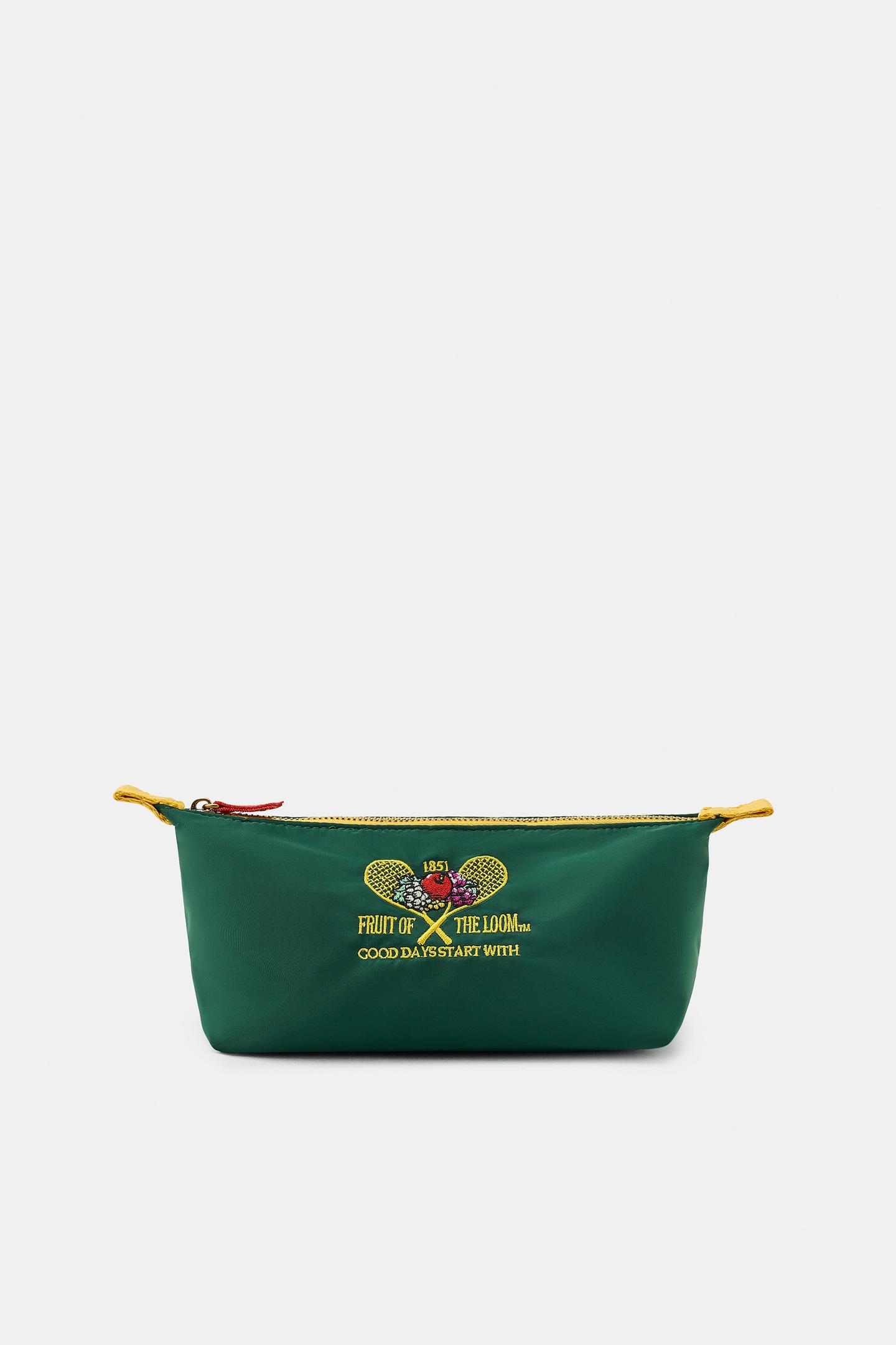 Женский несессер Zara Fruit OF the Loom™ Nylon Embroidered Toiletry Bag, цвет: Зелёный