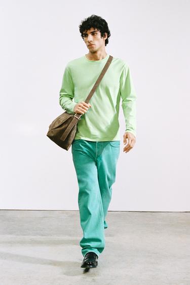 STRAIGHT-LEG JEANS - LIMITED EDITION - Turquoise by Zara