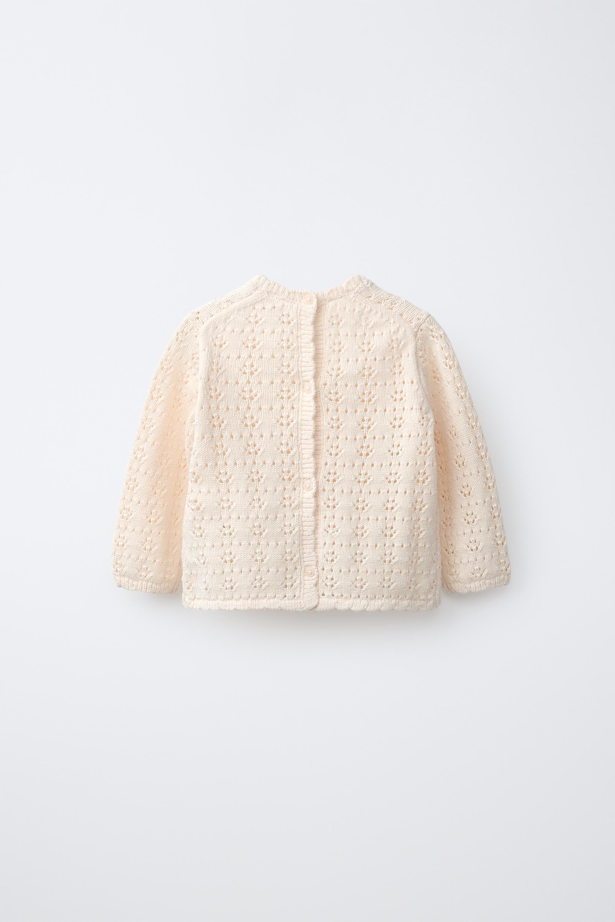 OPENWORK EMBROIDERED FLORAL KNIT JUMPER