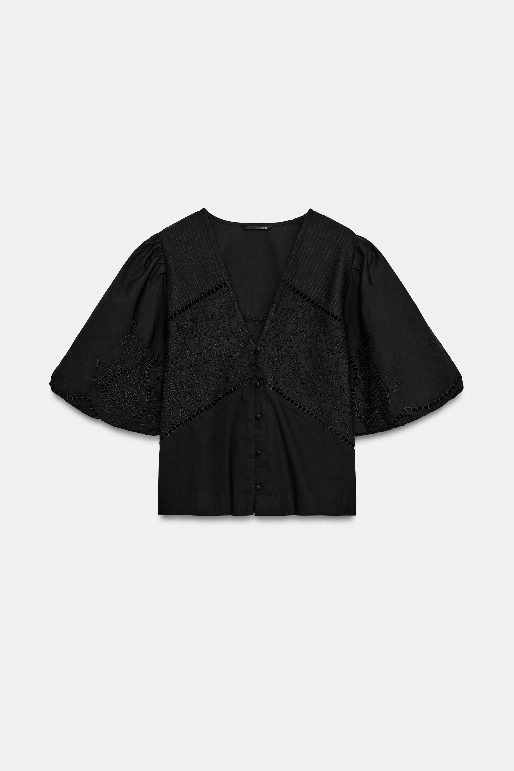 PUFF SLEEVE POPLIN TOP