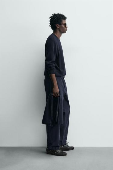 PULL REGULAR FIT EN COTON - Bleu marine foncé de Zara - Image 3
