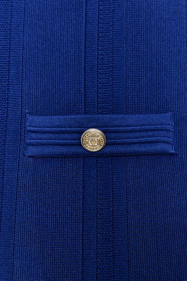 ROBE EN MAILLE À PLIS PLATS - Bleu roi de Zara - Image 7