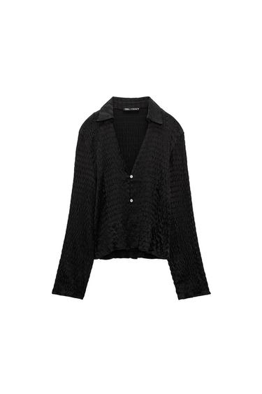 TEXTURED SATIN EFFECT SHIRT