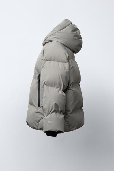 MANTEAU MATELASSÉ ZIPS DÉPERLANT - Vison clair de Zara - Image 3