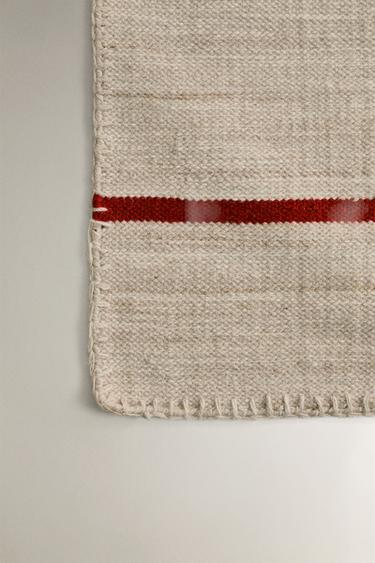 WOOL AND COTTON CARPET RUNNER WITH STITCHING X COLLAGERIE - striped by Zara