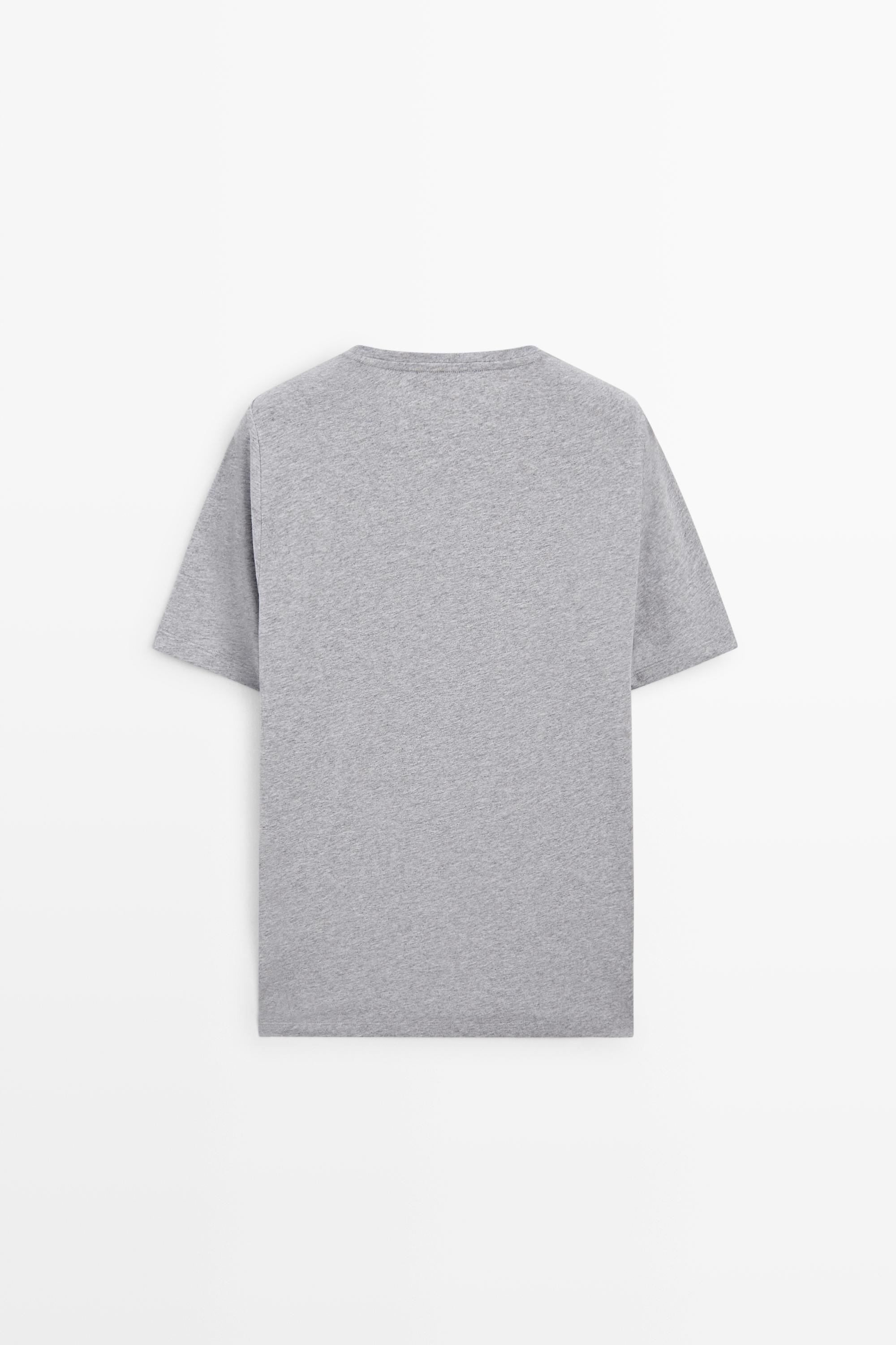 Short sleeve melange cotton T-shirt