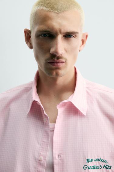 CHEMISE À CARREAUX GRAPHIQUE BIMATIÈRE - Rose / Blanc de Zara - Image 4