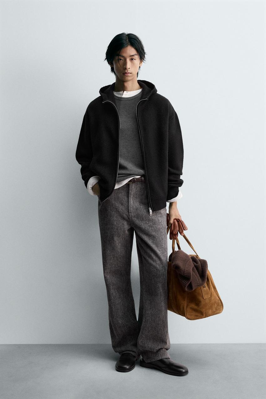 フーデッドニットカーディガン - ブラック | ZARA Japan / 日本