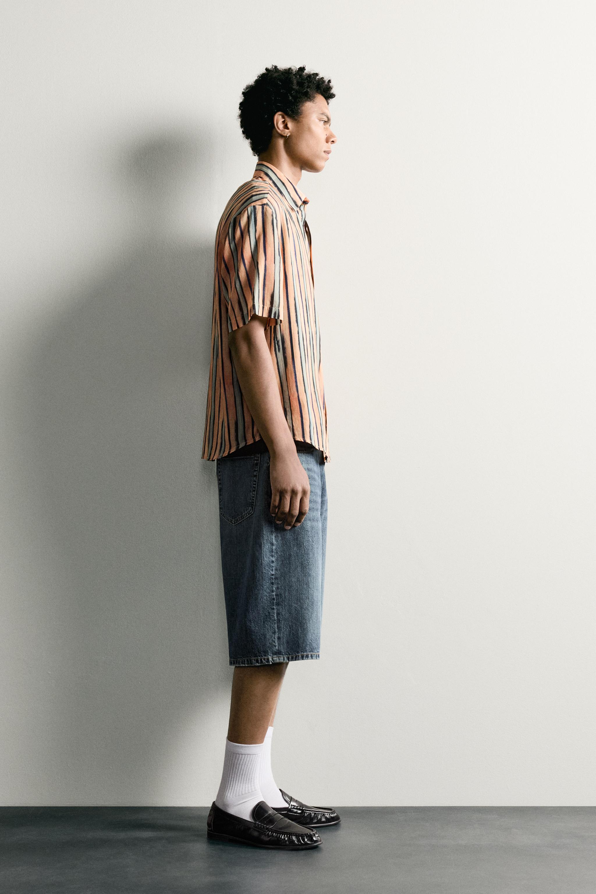 COTTON-VISCOSE STRIPED SHIRT