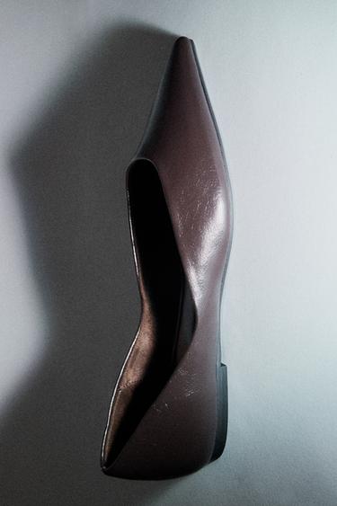 Zara POINTED TOE FLATS - Chocolate Brown