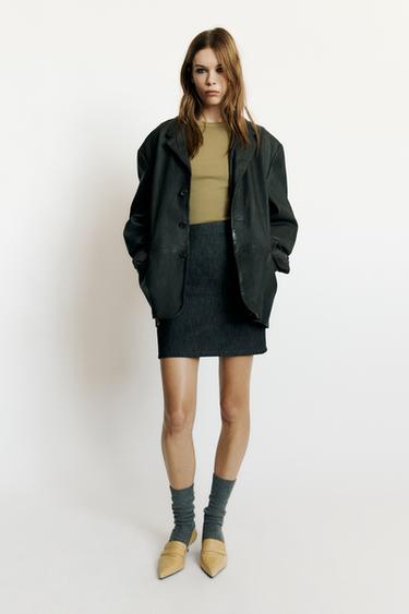 JUPE TRF DENIM - Indigo foncé de Zara