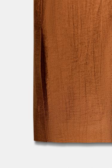 PANTALON FLUIDE EN LIN À FENTES - Curry de Zara - Image 7