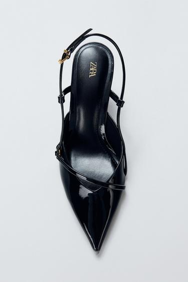 Zara STRAPPY BUCKLED HEELS - Black