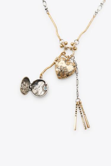 PACK OF 2 NECKLACES WITH BOX CHARMS - Gold / Silver by Zara - Image 2