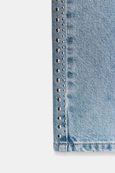 TRF EXTRA WIDE-LEG HIGH-WAIST STUD JEANS - Light blue by Zara - Image 6