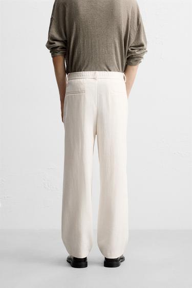 PANTALON REGULAR FIT STRUCTURÉ - Écru de Zara - Image 2